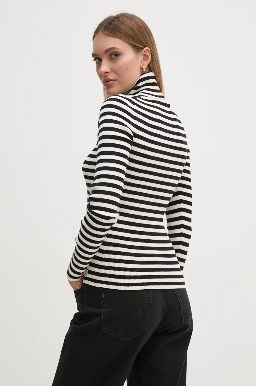 Calvin Klein Jeans pulóver könnyű, női, fehér, garbónyakú, J20J224225 termék 2. képe