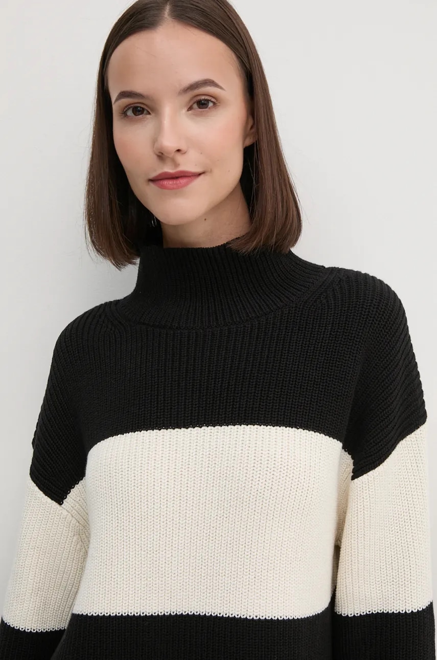 Хлопковый свитер Calvin Klein Jeans цвет белый тёплый с гольфом J20J224227 Хлопковый свитер Calvin Klein Jeans цвет белый тёплый с гольфом J20J224227