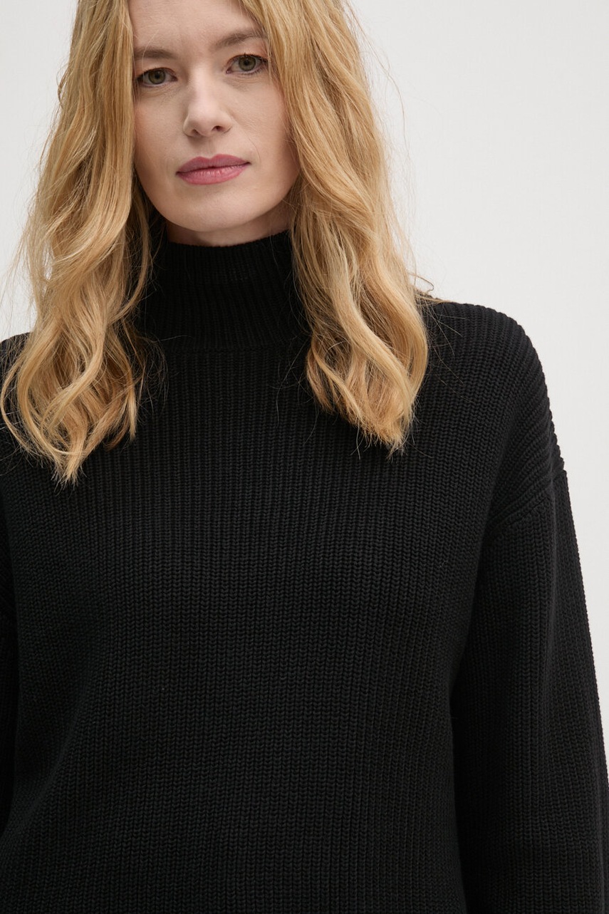 Бавовняний светр Calvin Klein Jeans колір чорний теплий гольф J20J224227 