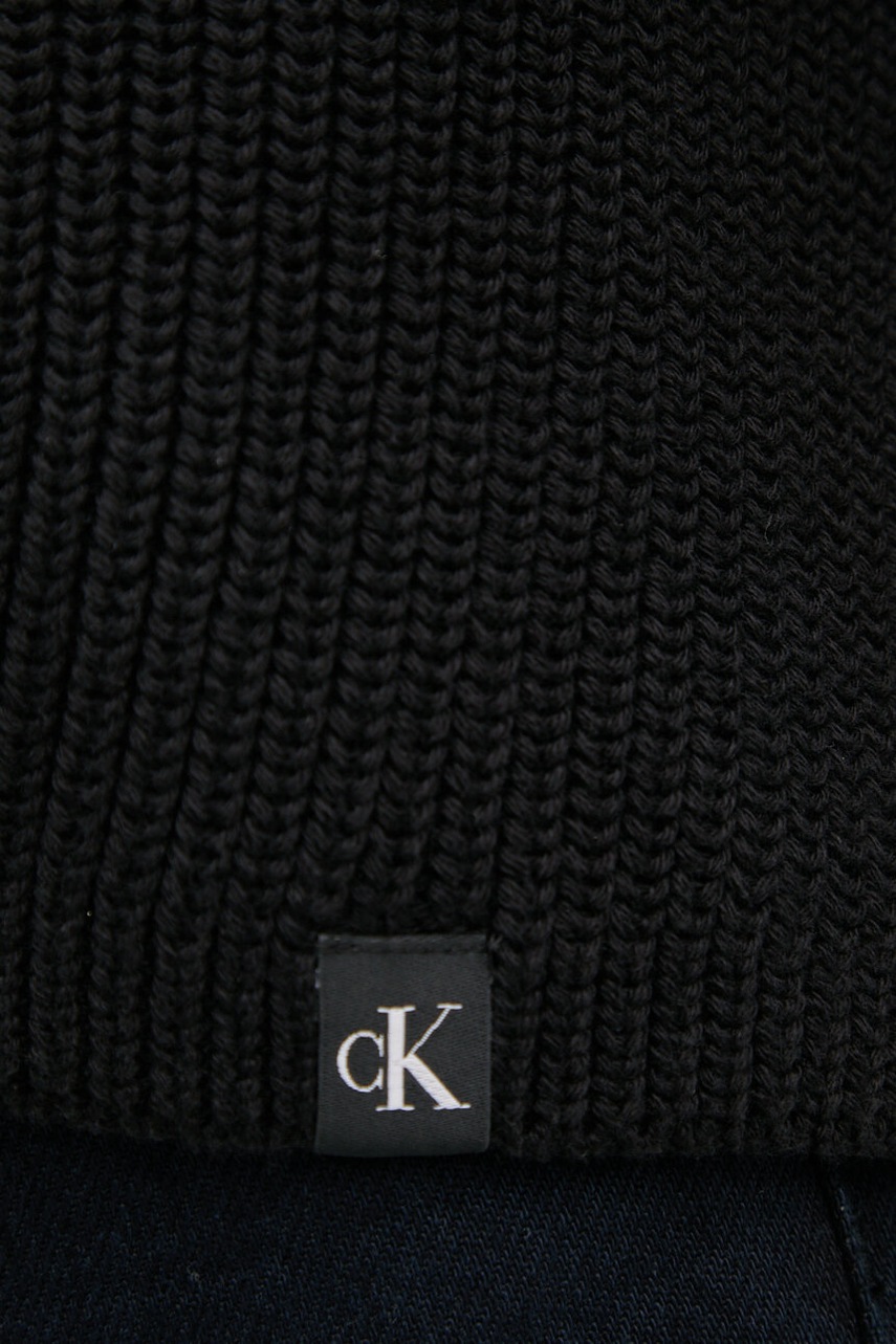 Бавовняний светр Calvin Klein Jeans колір чорний теплий гольф J20J224227 