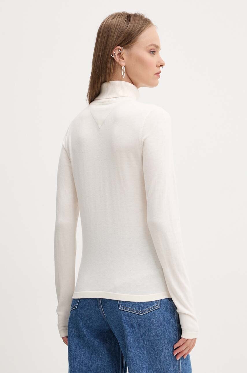 Tommy Jeans pulóver női, bézs, garbónyakú, DW0DW19686 termék 2. képe