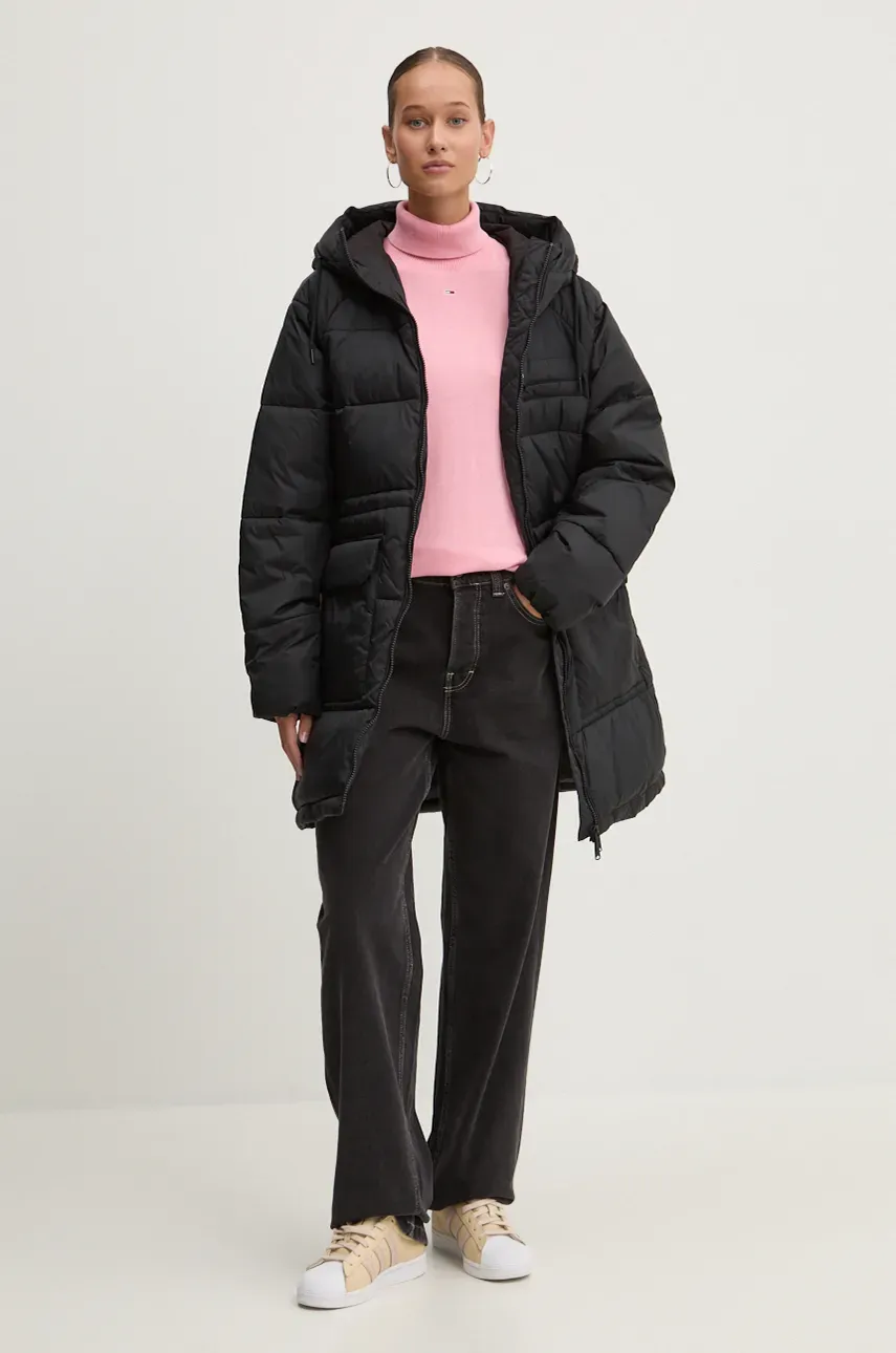 Свитер Tommy Jeans женский цвет розовый с гольфом DW0DW19686 Свитер Tommy Jeans женский цвет розовый с гольфом DW0DW19686
