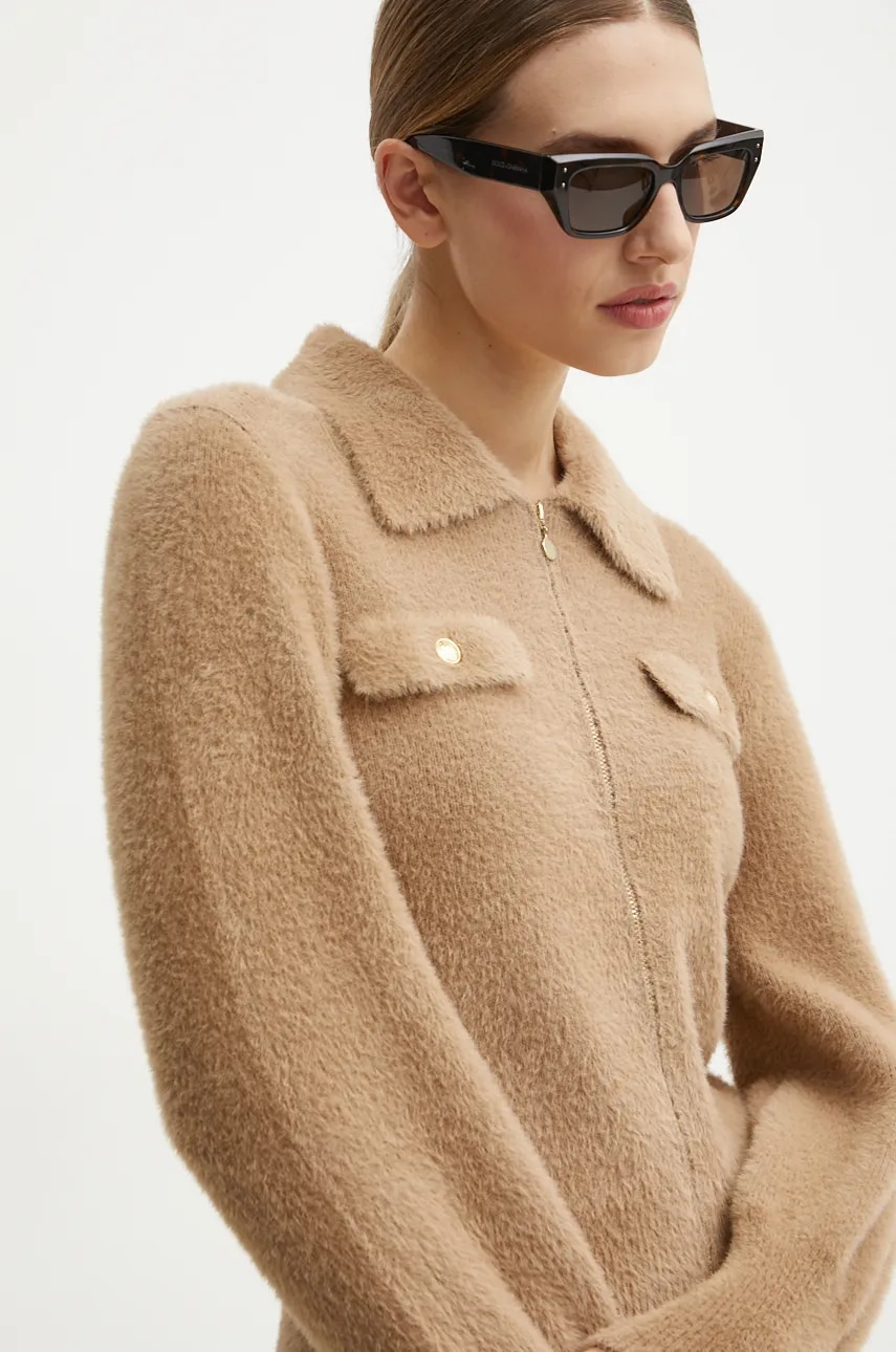 Morgan cardigan MDOMI culoarea maro, light, MDOMI