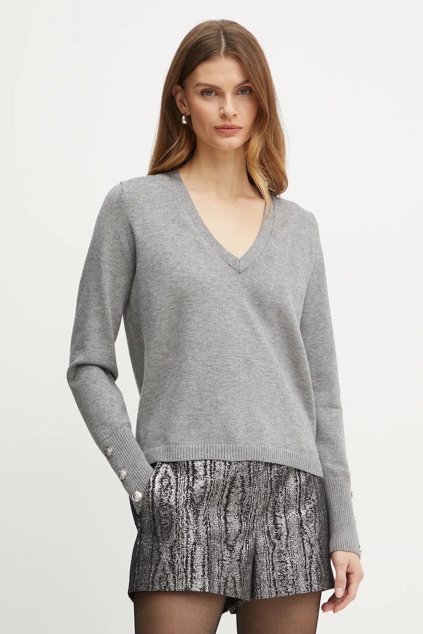Morgan pulover MGOLD femei, culoarea gri, MGOLD
