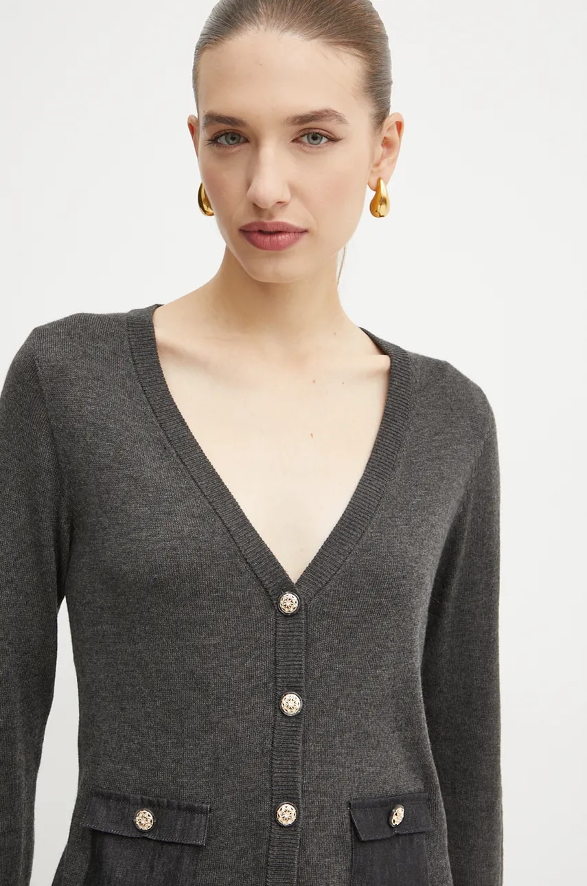 Morgan cardigan din amestec de lana MJE culoarea gri, light, MJE Morgan cardigan din amestec de lana MJE culoarea gri, light, MJE