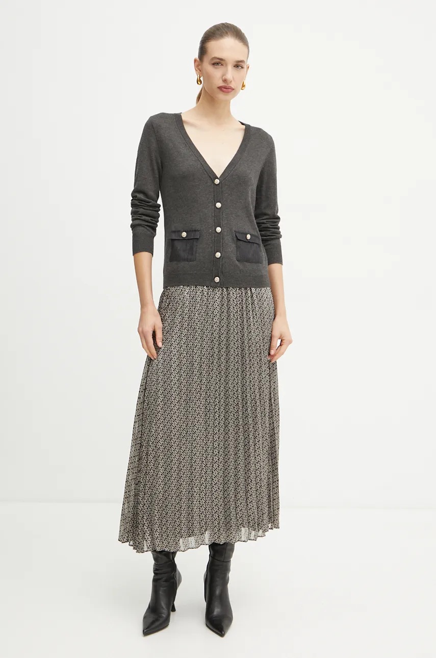 Кардиган с примесью шерсти Morgan MJE цвет серый лёгкий MJE Кардиган с примесью шерсти Morgan MJE цвет серый лёгкий MJE