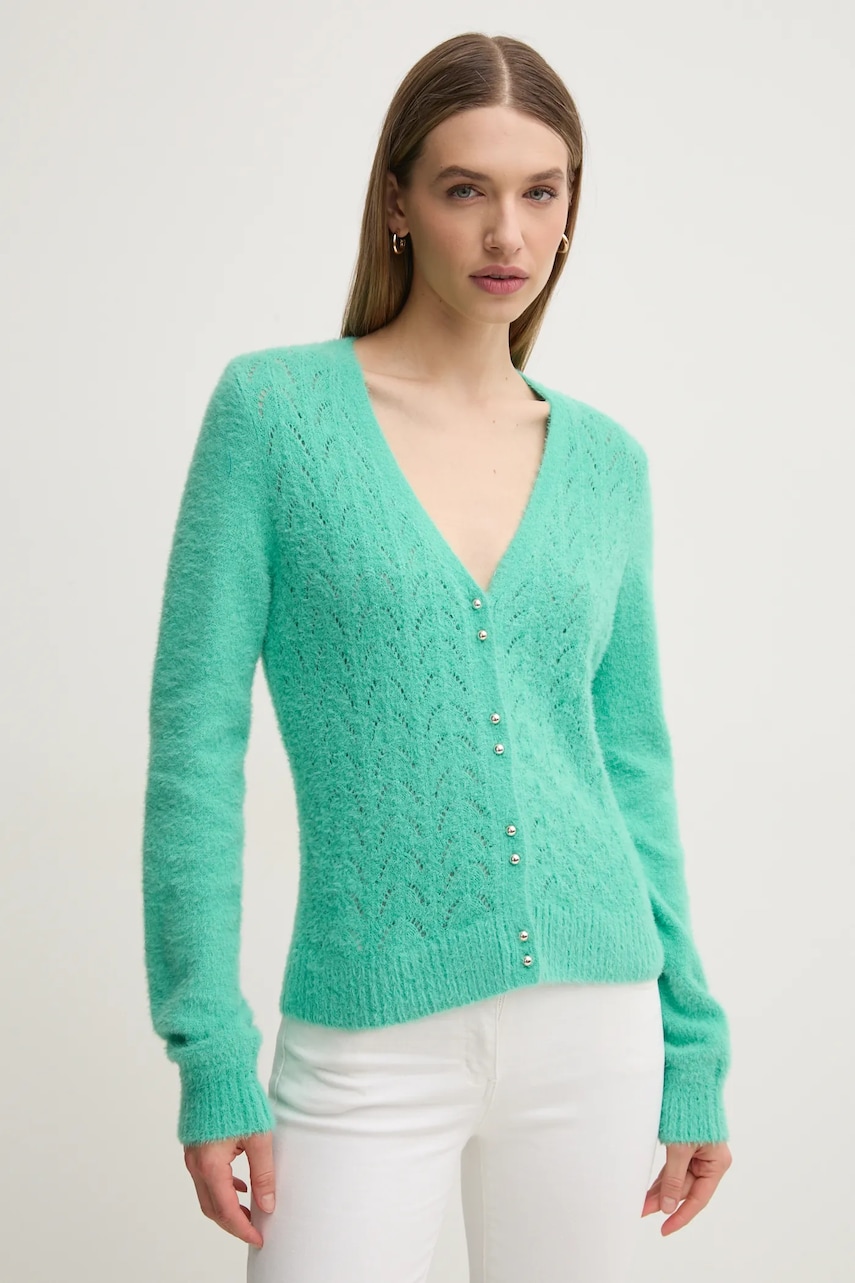 Morgan cardigan MLILO femei, culoarea turcoaz, light, MLILO Morgan cardigan MLILO femei, culoarea turcoaz, light, MLILO