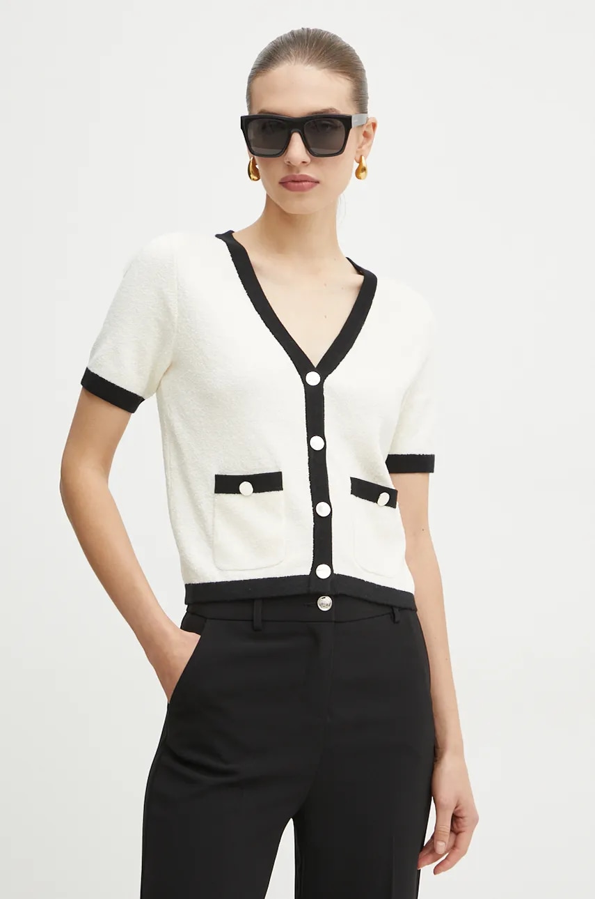 Morgan cardigan MODREY femei, culoarea bej, light, MODREY Morgan cardigan MODREY femei, culoarea bej, light, MODREY