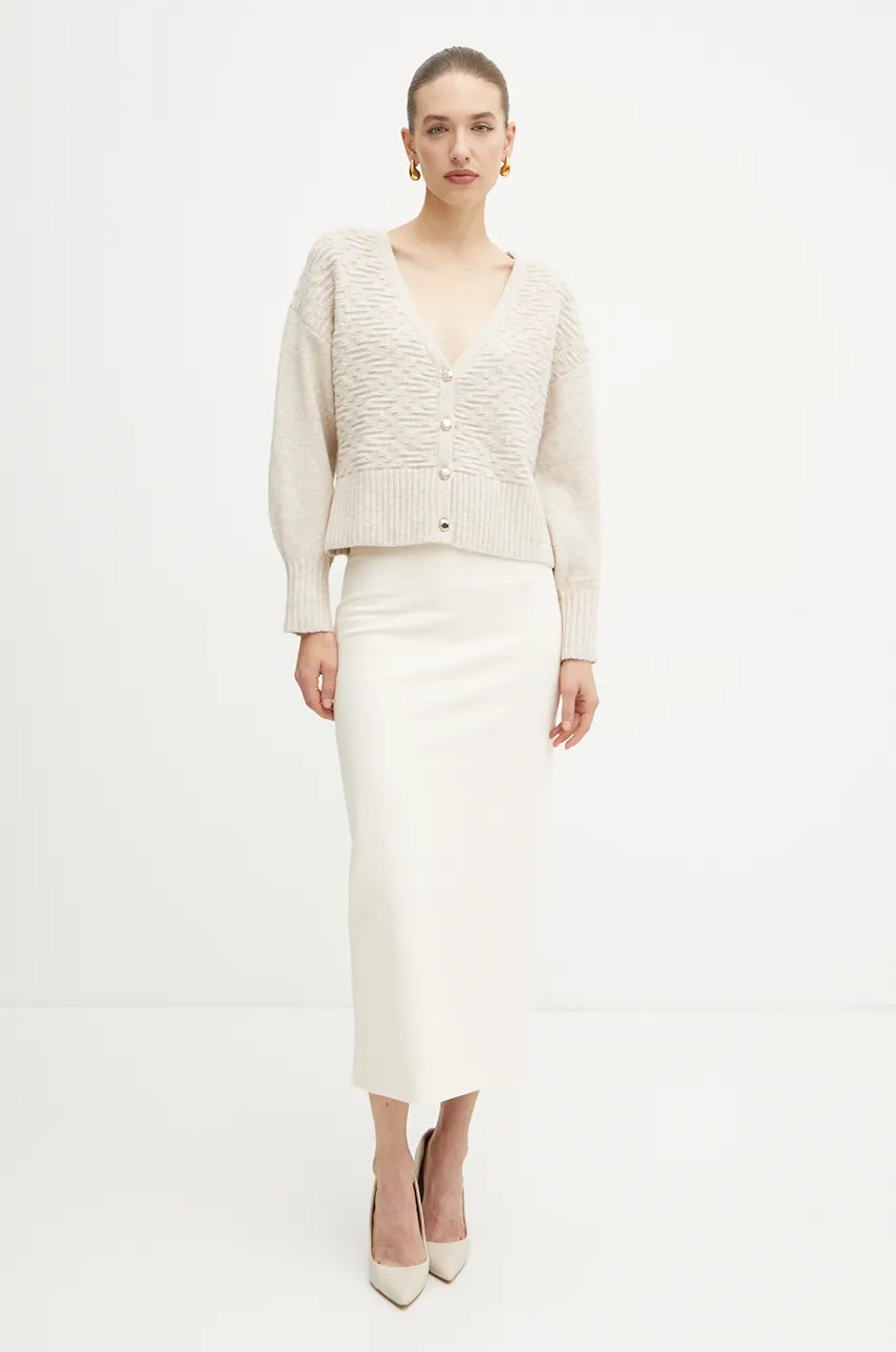 Кардиган с примесью шерсти Morgan MSOURI цвет бежевый MSOURI Кардиган с примесью шерсти Morgan MSOURI цвет бежевый MSOURI