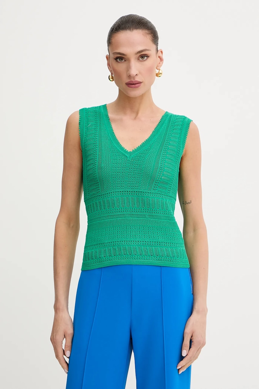 Morgan bluzka MUSHU kolor zielony wzorzysta MUSHU