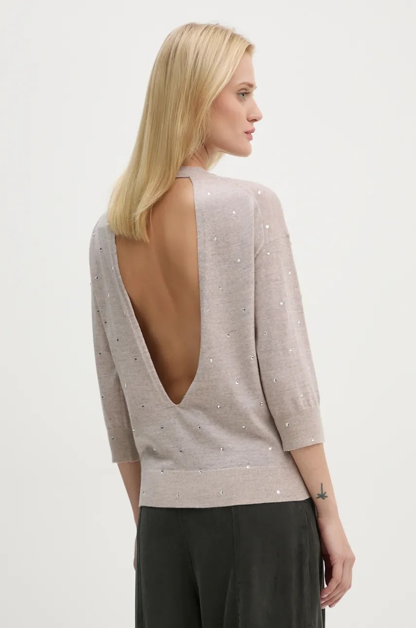 ZADIG&VOLTAIRE pulover de lana femei, culoarea bej, light, KWSW01660 ZADIG&VOLTAIRE pulover de lana femei, culoarea bej, light, KWSW01660