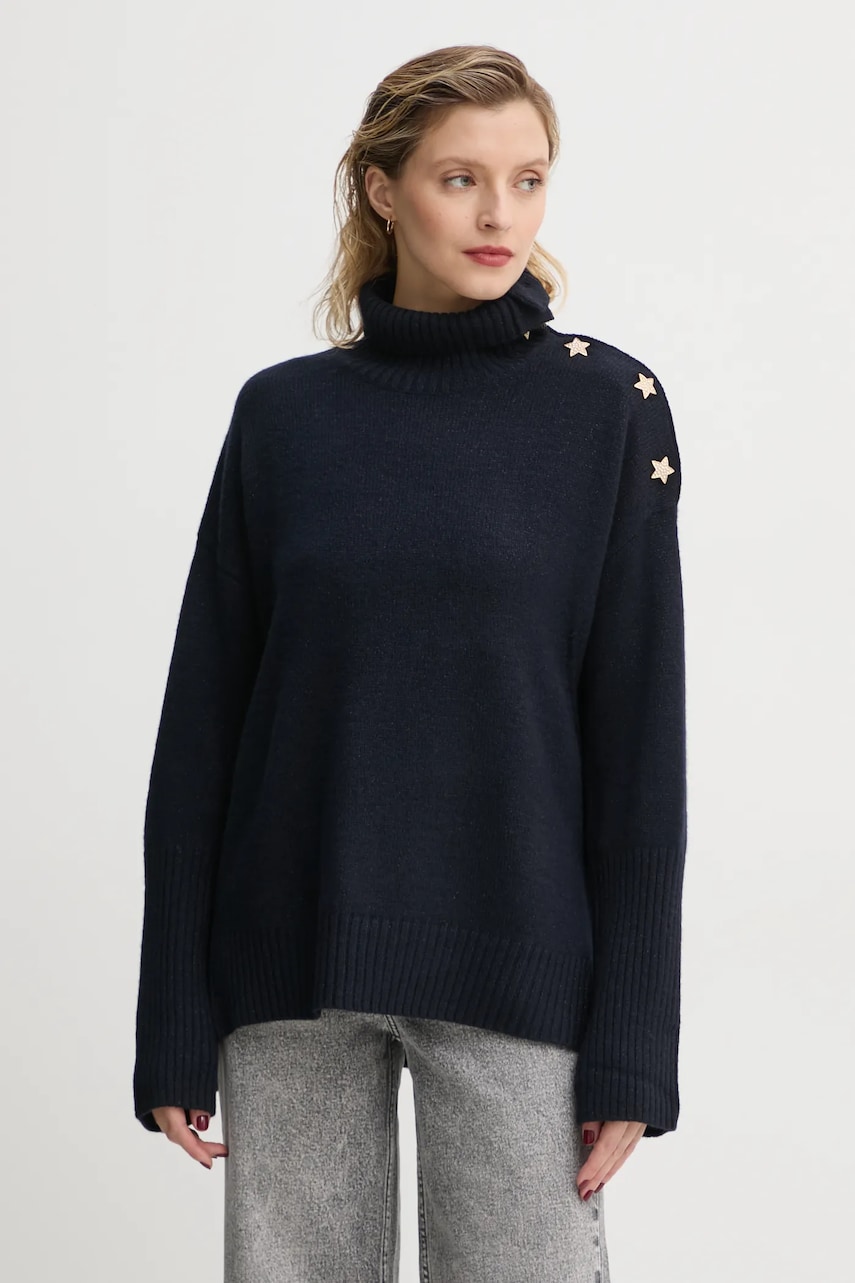 Кашемировый свитер ZADIG&VOLTAIRE цвет чёрный с гольфом KWSW00002 Кашемировый свитер ZADIG&VOLTAIRE цвет чёрный с гольфом KWSW00002
