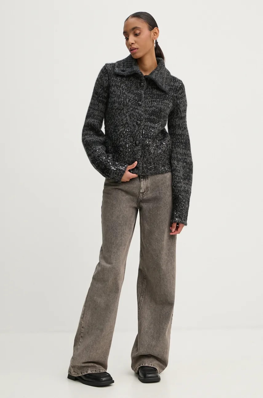 Шерстяной кардиган ZADIG&VOLTAIRE цвет серый тёплый KWCO00080 Шерстяной кардиган ZADIG&VOLTAIRE цвет серый тёплый KWCO00080