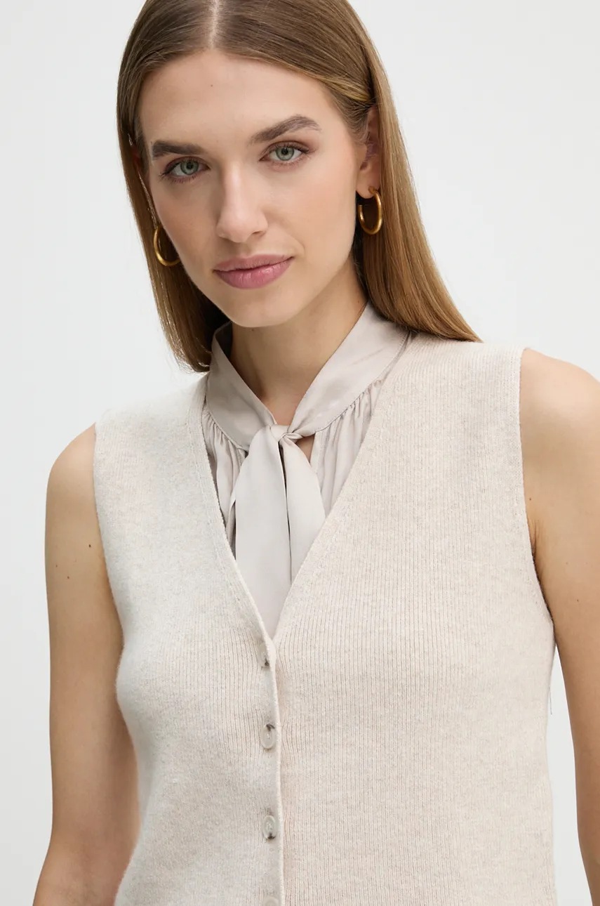 Γιλέκο από μείγμα μαλλιού OUI χρώμα: μπεζ, 89307 φωτογραφία