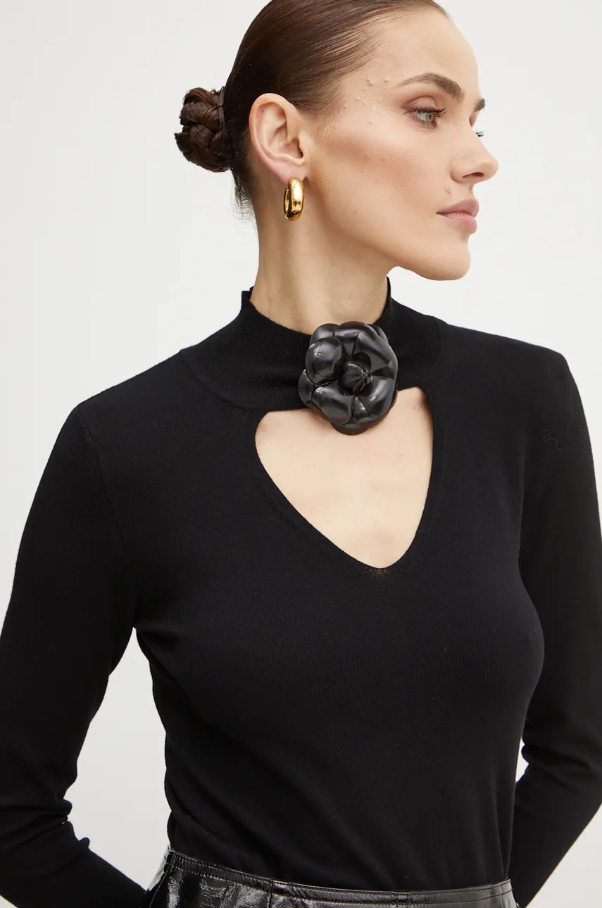 Πουλόβερ Simona Corsellini χρώμα: μαύρο, A24CPMGP02 φωτογραφία