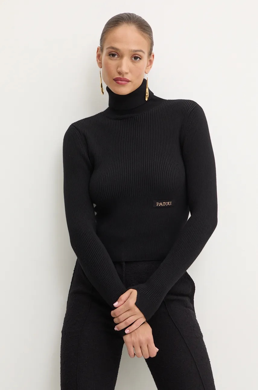Μάλλινο πουλόβερ Patou γυναικείο, χρώμα: μαύρο, KN1848009 φωτογραφία