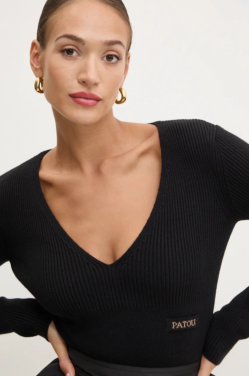 Μάλλινο πουλόβερ Patou γυναικείο, χρώμα: μαύρο, KN1878009 φωτογραφία