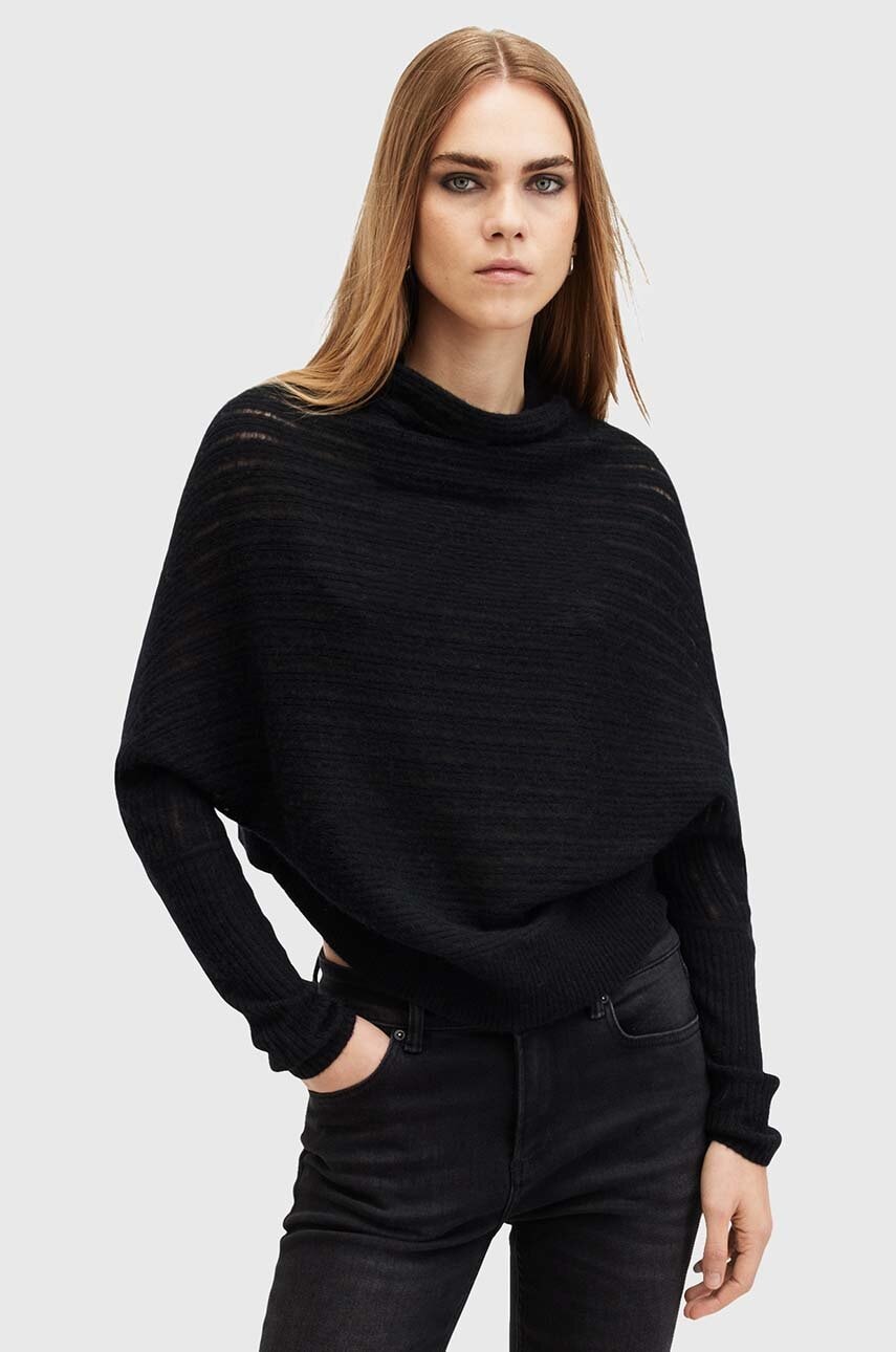 AllSaints pulover de lana RIDLEY LADDER culoarea negru, light, W020KB AllSaints pulover de lana RIDLEY LADDER culoarea negru, light, W020KB