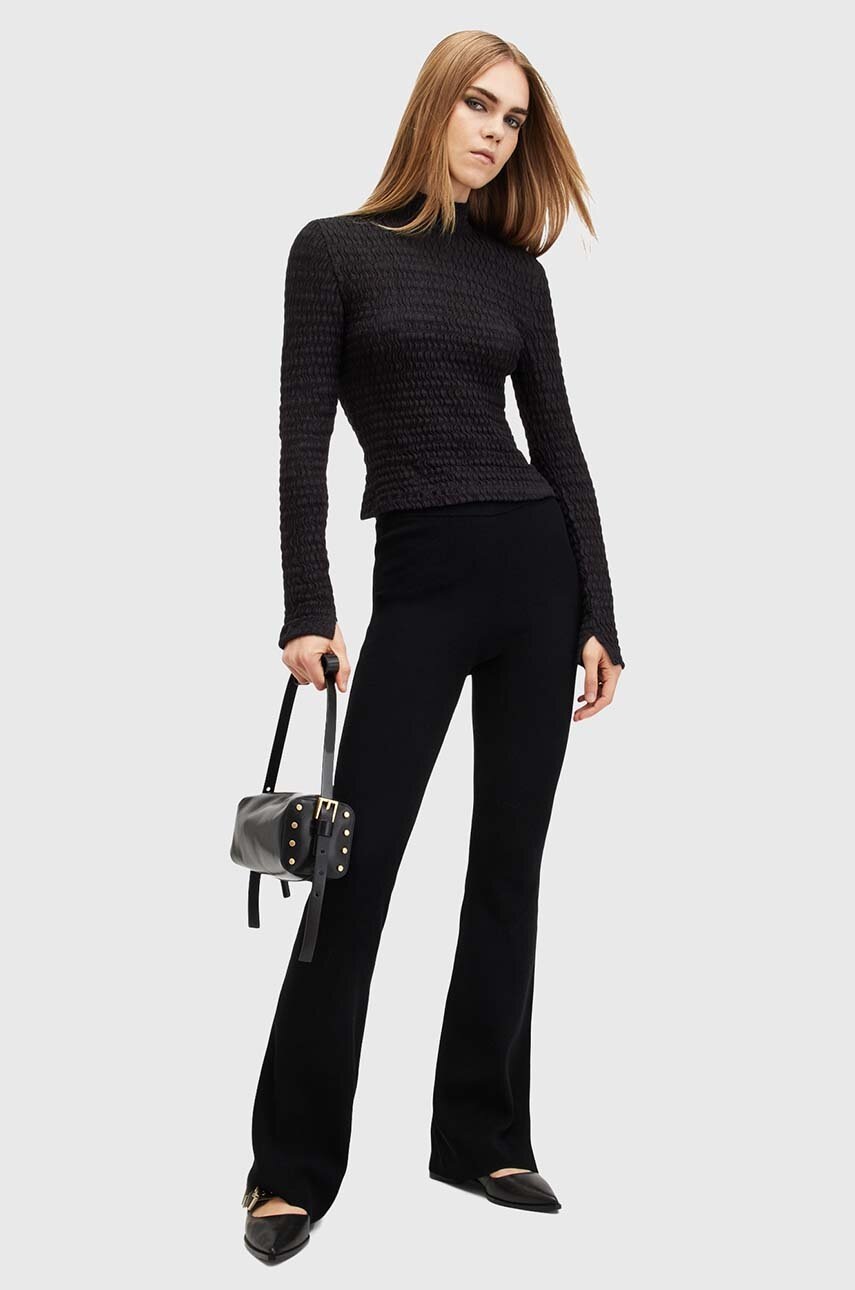 Светр AllSaints CONNIE FRANCESCO жіночий колір чорний півгольф W190JB 