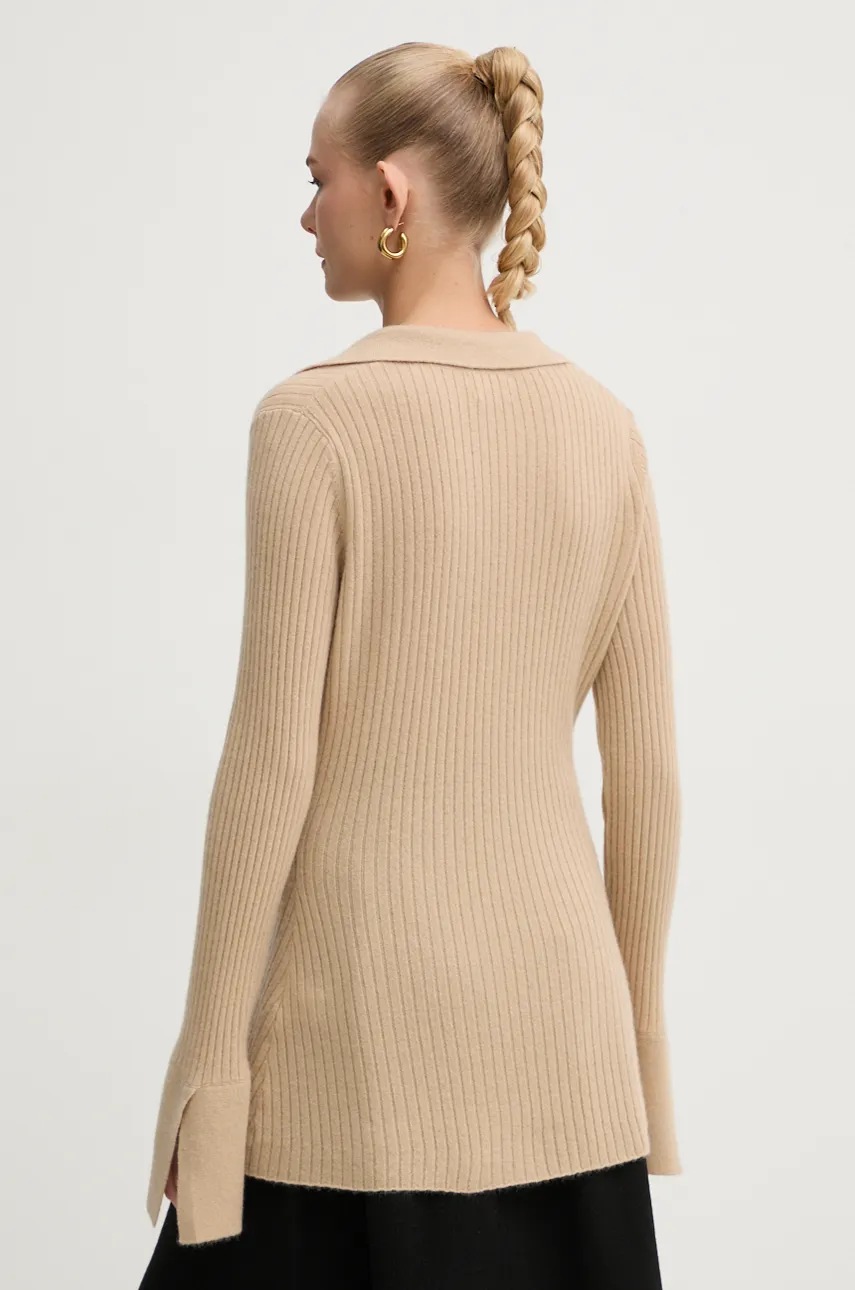 Ζακέτα κασμίρ FROM FUTURE χρώμα: μπεζ, WPC02257 φωτογραφία