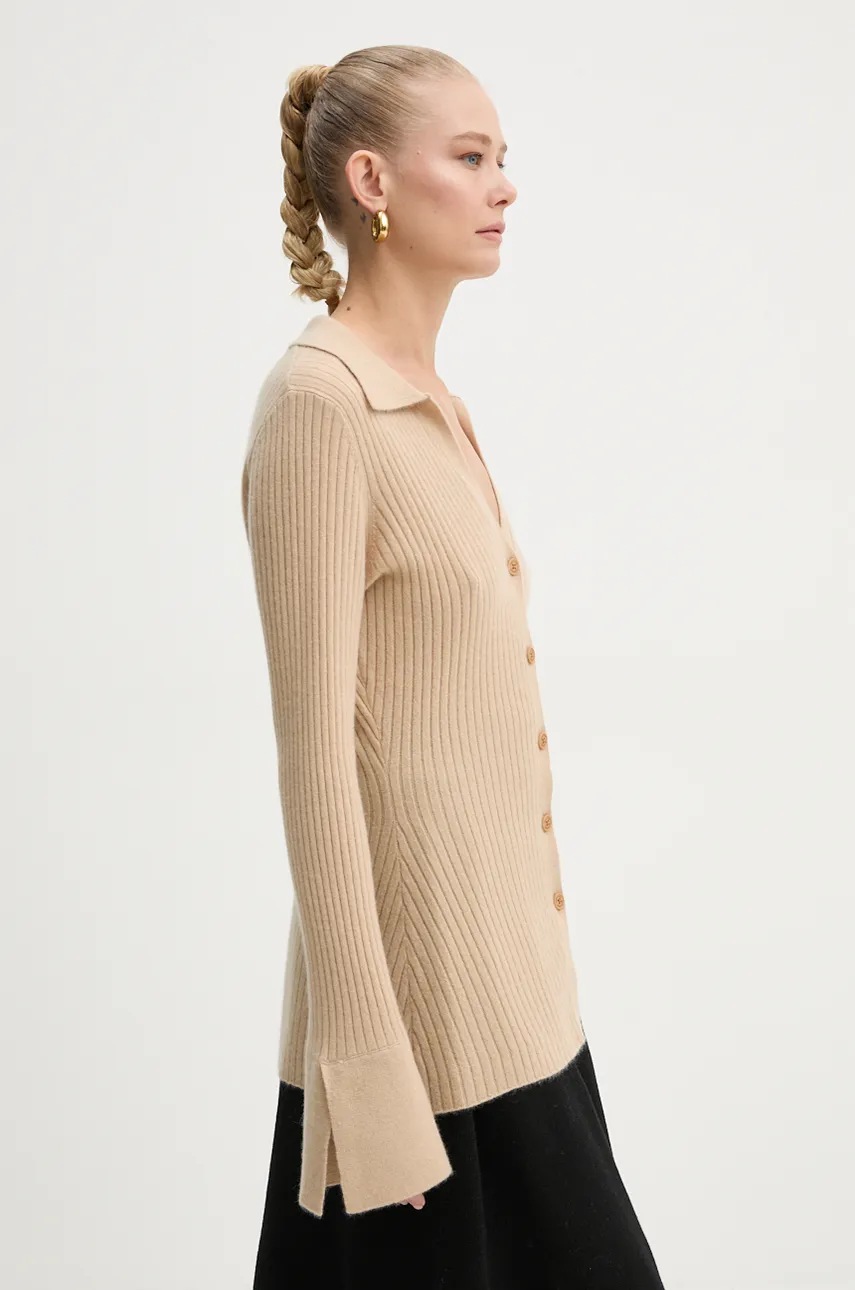 Ζακέτα κασμίρ FROM FUTURE χρώμα: μπεζ, WPC02257 φωτογραφία