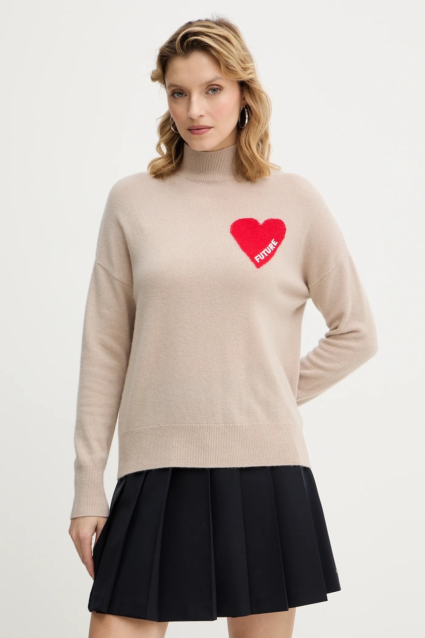 FROM FUTURE pulover de cașmir culoarea gri, light, cu turtleneck, WPM00746