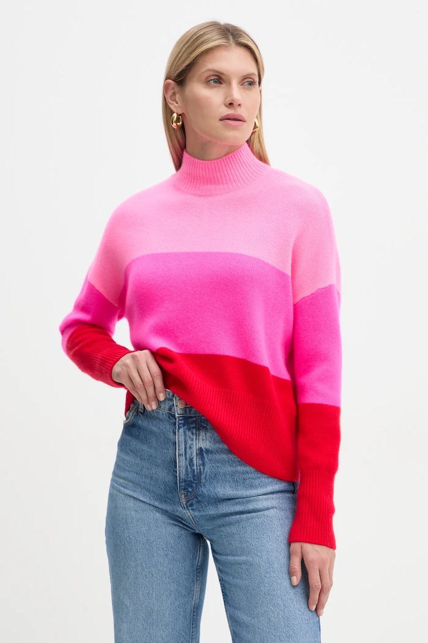 FROM FUTURE pulover de casmir culoarea roz, cu turtleneck, WPM01626 FROM FUTURE pulover de casmir culoarea roz, cu turtleneck, WPM01626