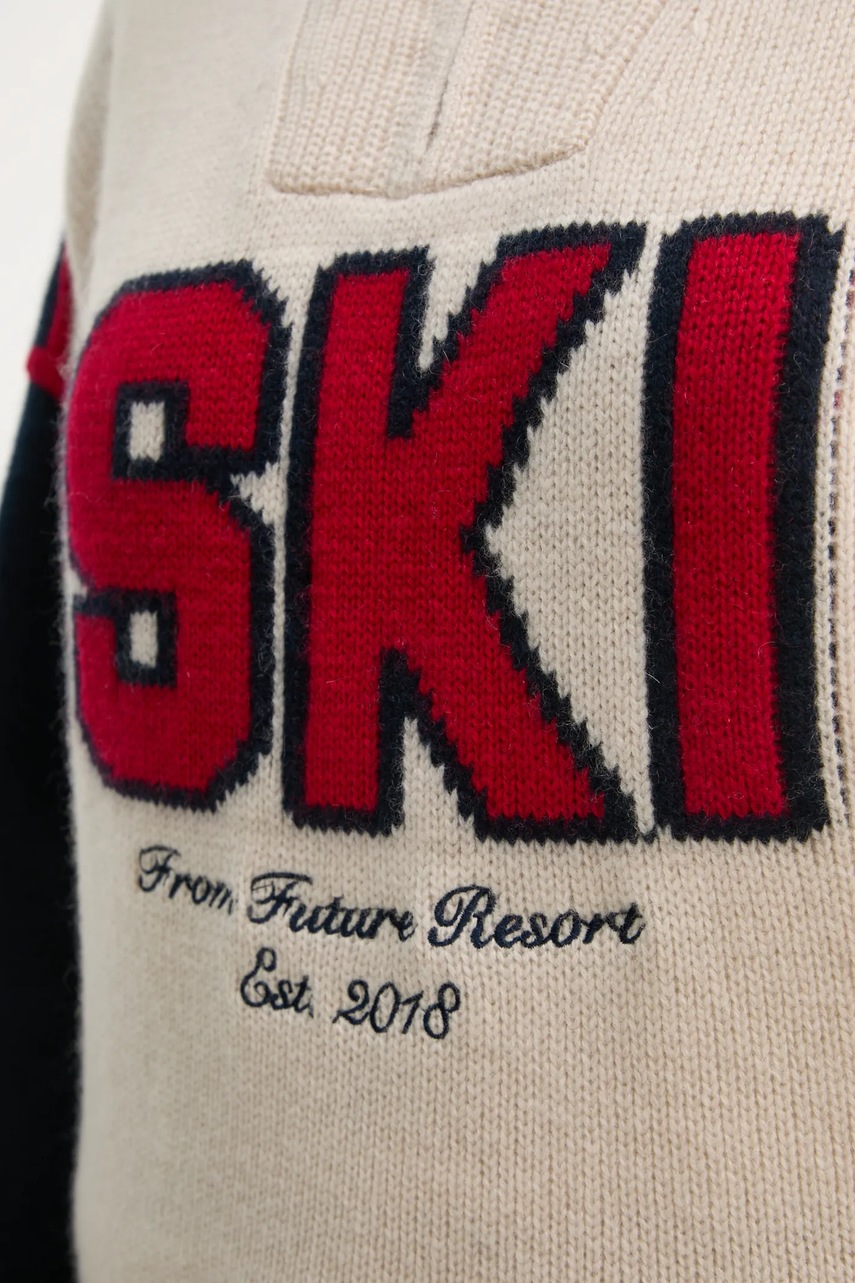 Πουλόβερ κασμίρ FROM FUTURE χρώμα: μπεζ, WPM02198 φωτογραφία