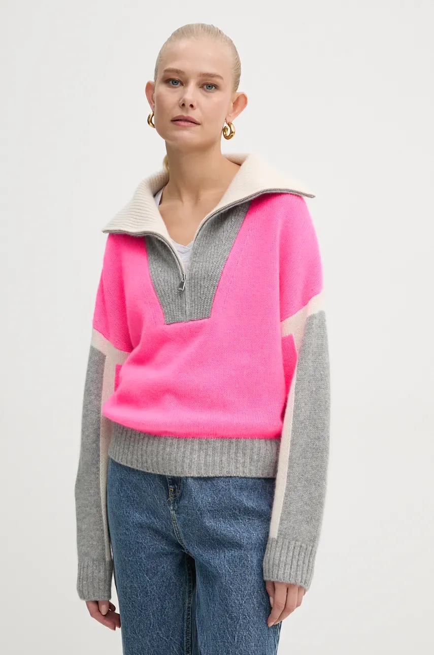 FROM FUTURE pulover de casmir culoarea roz, cu turtleneck, WPM02264 FROM FUTURE pulover de casmir culoarea roz, cu turtleneck, WPM02264