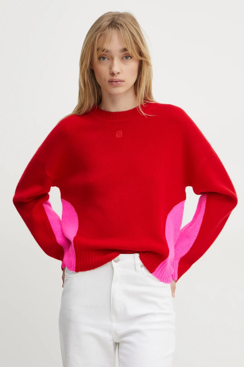 FROM FUTURE pulover de casmir culoarea rosu, WPR02157