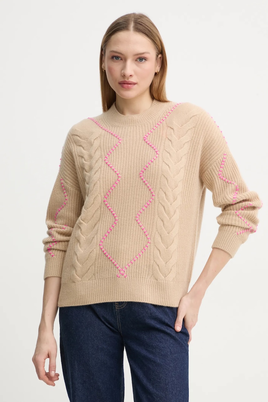 FROM FUTURE pulover de casmir culoarea bej, light, WPR02176