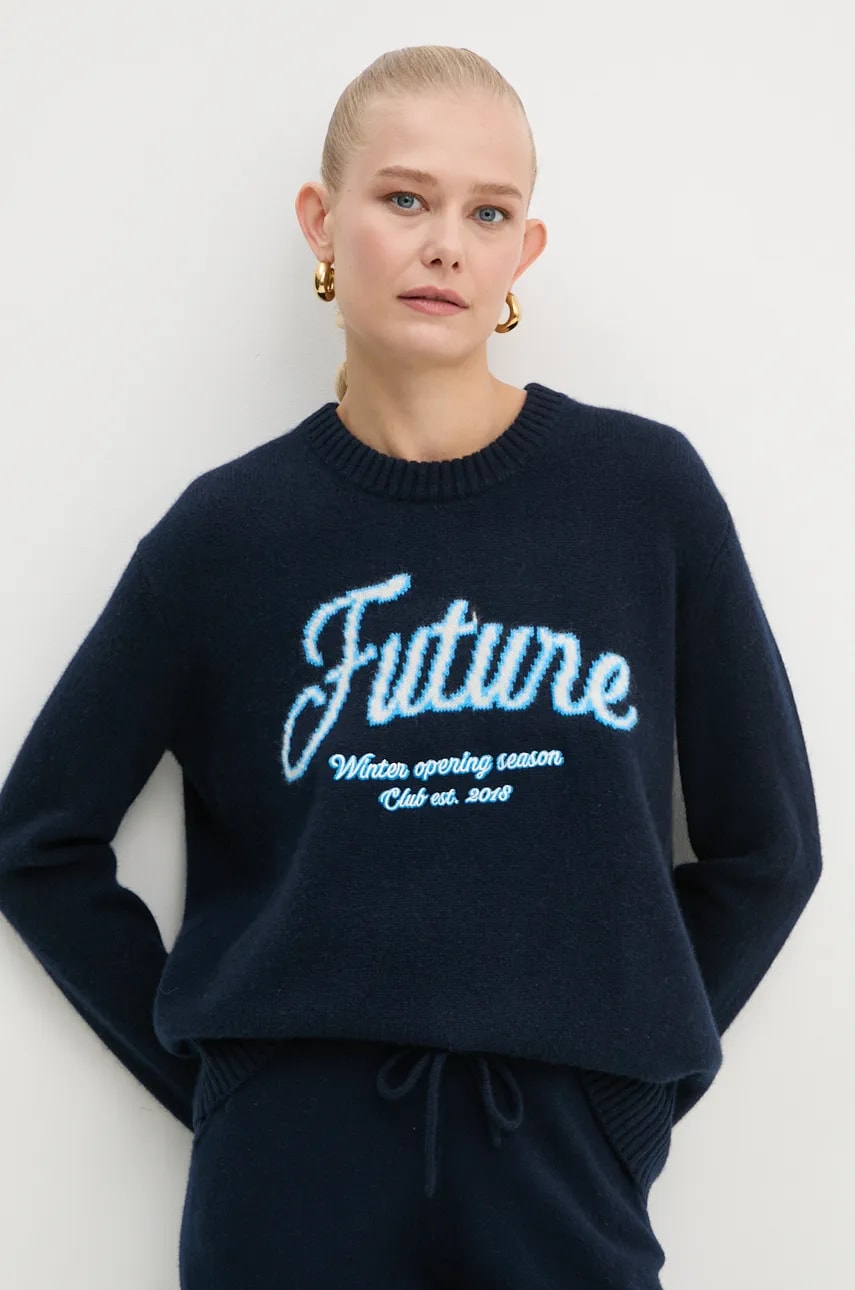 FROM FUTURE pulover de cașmir culoarea bleumarin, WPR02204