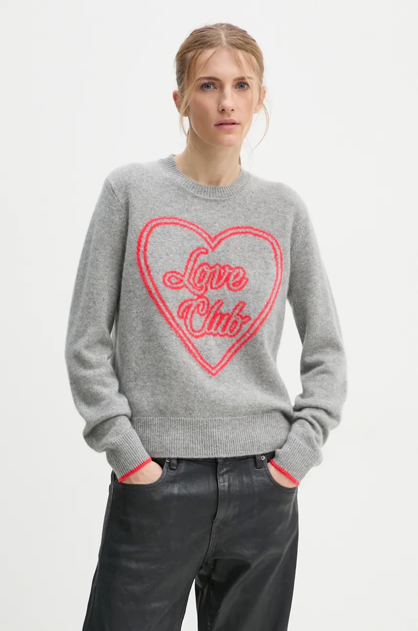 FROM FUTURE pulover de cașmir culoarea gri, WPR02209