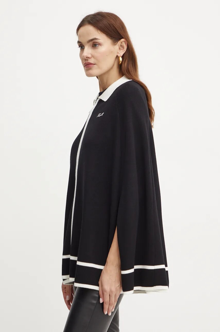 Karl Lagerfeld poncho culoarea negru, light, 246W2001