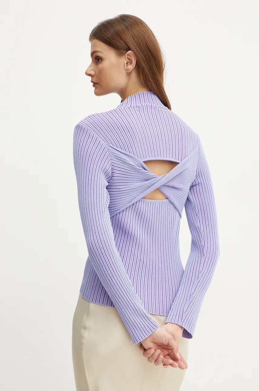 Karl Lagerfeld pulover femei, culoarea violet, light, 246W2007 Karl Lagerfeld pulover femei, culoarea violet, light, 246W2007