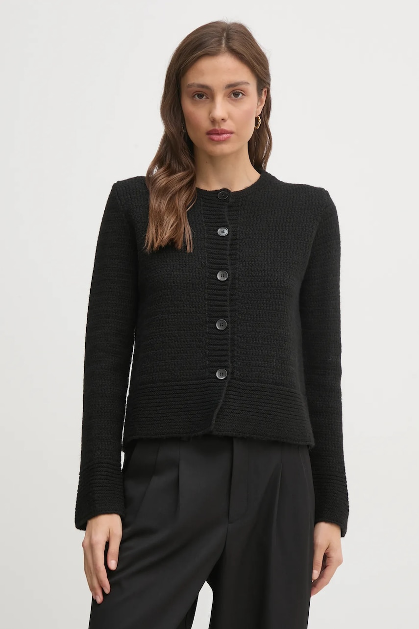 Sisley cardigan din amestec de lana culoarea negru, 1176M500N Sisley cardigan din amestec de lana culoarea negru, 1176M500N