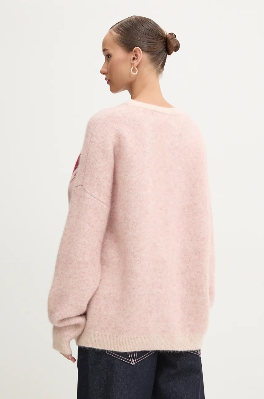 Μάλλινο πουλόβερ Fiorucci γυναικείο, χρώμα: ροζ, U01FMKSW255KN11MU01 φωτογραφία