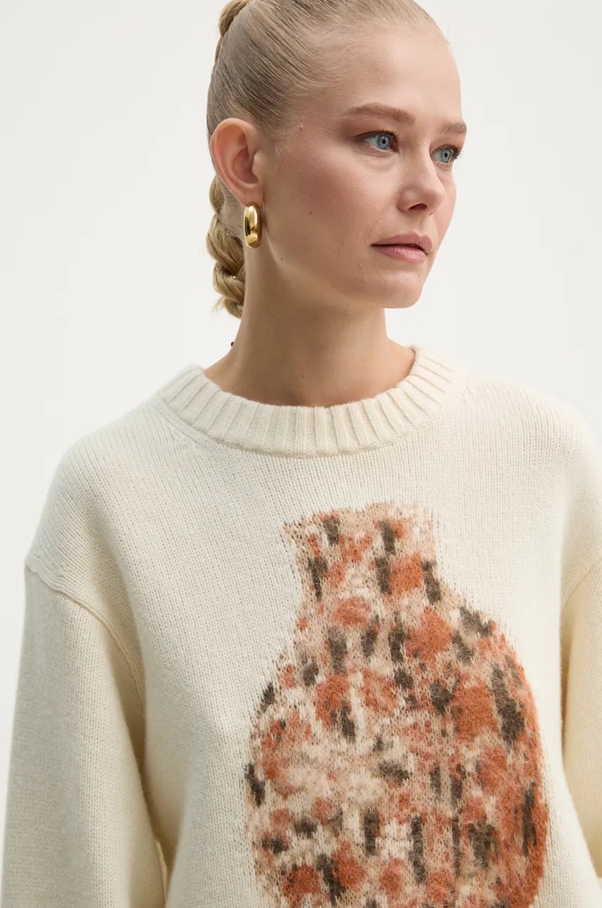 Μάλλινο πουλόβερ AERON γυναικείο, χρώμα: μπεζ, PU278545 φωτογραφία