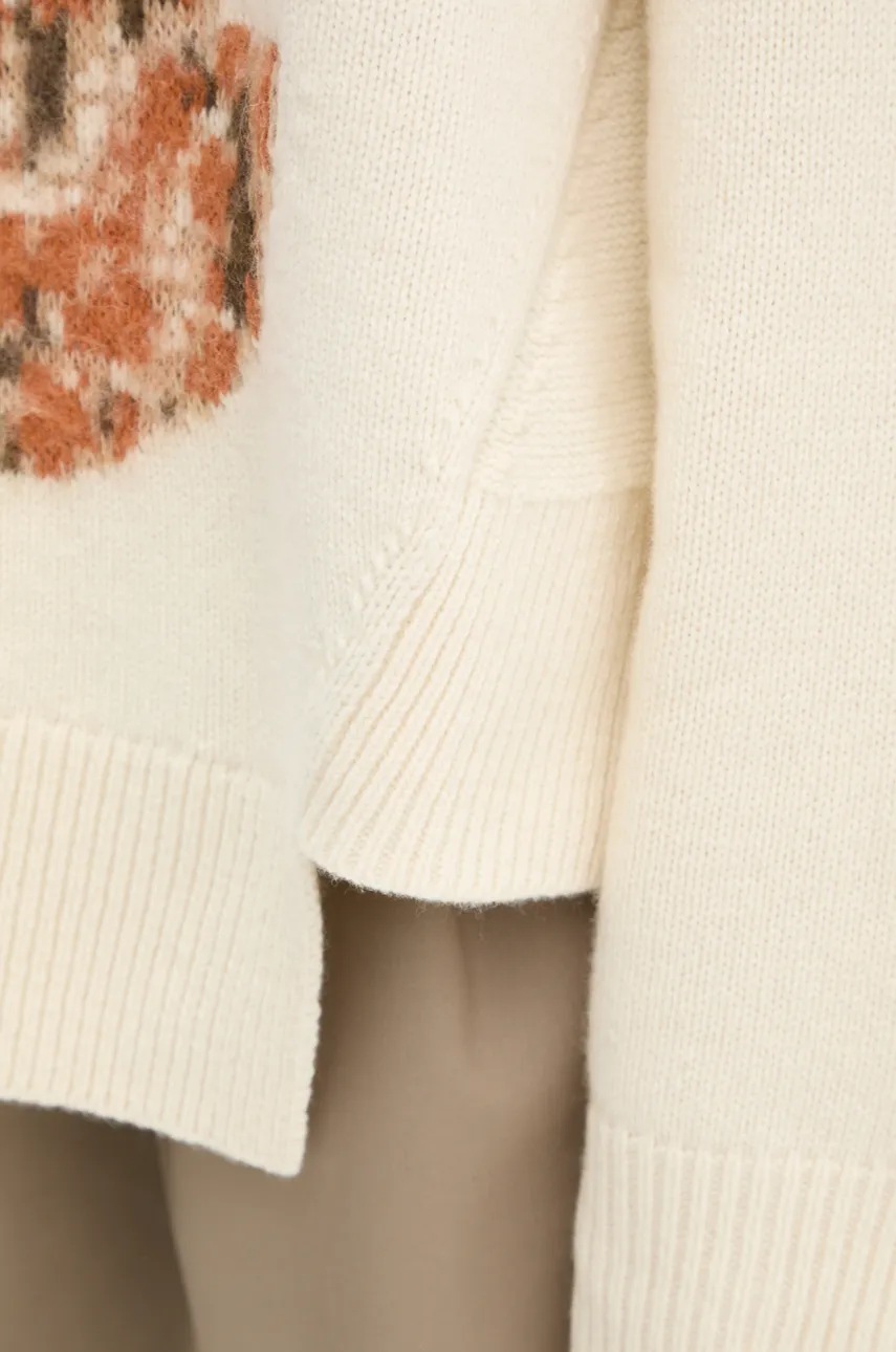 Μάλλινο πουλόβερ AERON γυναικείο, χρώμα: μπεζ, PU278545 φωτογραφία