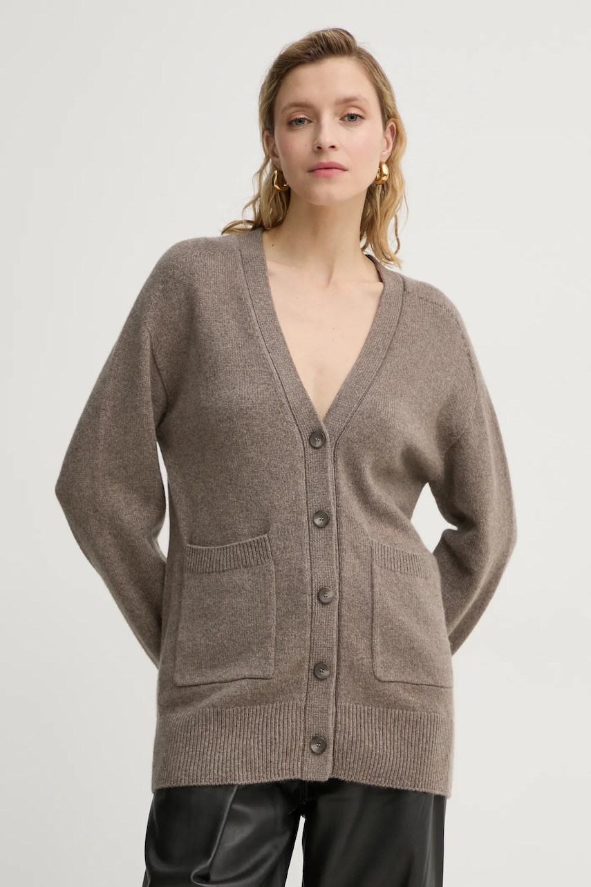 A.L.C. cardigan din casmir Emory culoarea maro, 7SWCA00215 A.L.C. cardigan din casmir Emory culoarea maro, 7SWCA00215