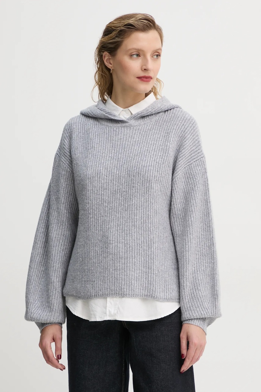 

Пуловер Levi' дамски в сиво от топла материя A8509, Сив