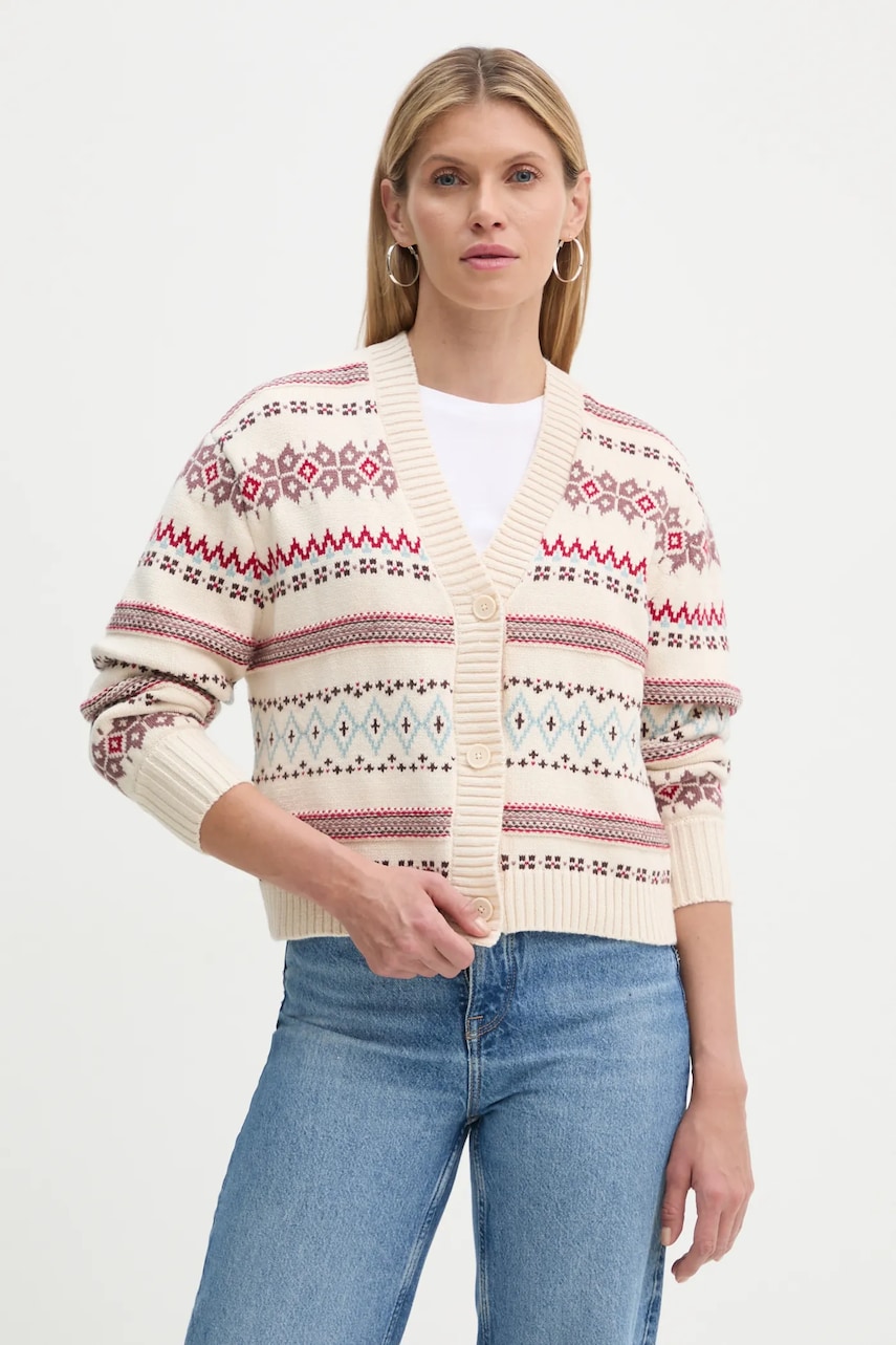 Levi's cardigan din amestec de lana culoarea bej, A8899 Levi's cardigan din amestec de lana culoarea bej, A8899