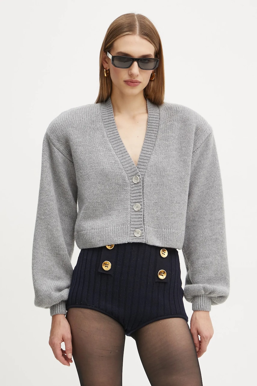 La Mania cardigan din lână MARI culoarea gri, LM.MARI La Mania cardigan din lână MARI culoarea gri, LM.MARI