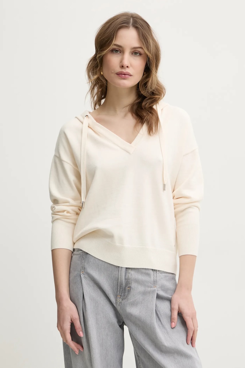 Morgan pulover MBALLON femei, culoarea bej, light, MBALLON Morgan pulover MBALLON femei, culoarea bej, light, MBALLON