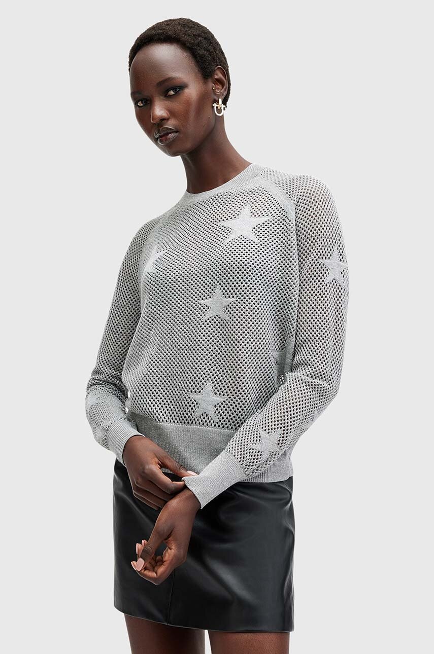 

Пуловер AllSaints SERAPH JUMPER дамски в сиво от лека материя W005KB, Сив