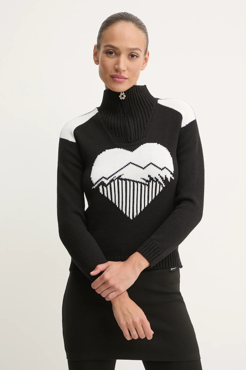 Newland pulover Edurne femei, culoarea negru, călduros, cu guler, N46534.108 Newland pulover Edurne femei, culoarea negru, călduros, cu guler, N46534.108