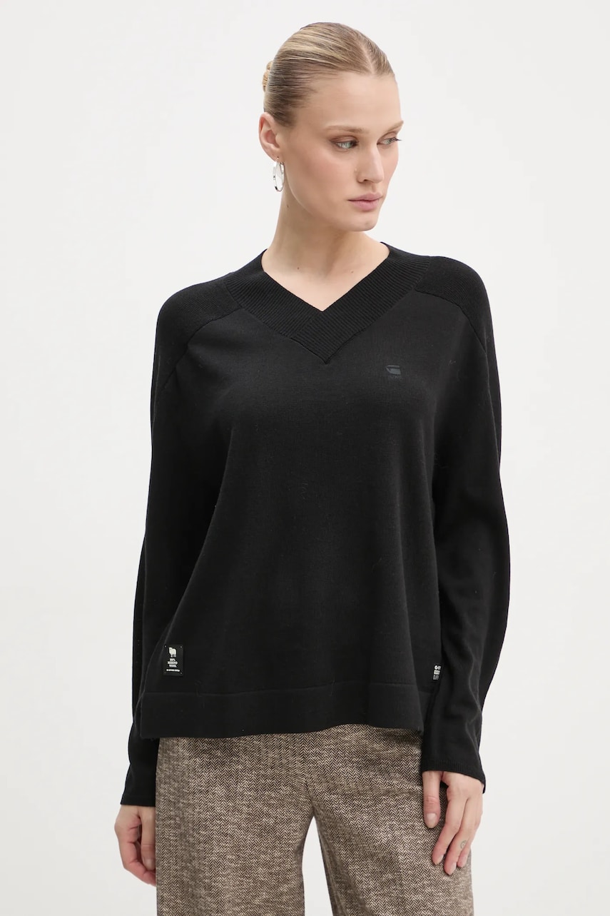 G-Star Raw pulover de lana femei, culoarea negru, light, D25225-D847 G-Star Raw pulover de lana femei, culoarea negru, light, D25225-D847