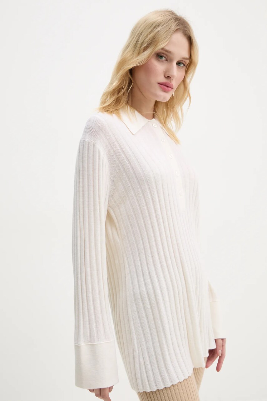 By Malene Birger pulover de lana DELPHINE femei, culoarea bej, light, Q72580001 By Malene Birger pulover de lana DELPHINE femei, culoarea bej, light, Q72580001