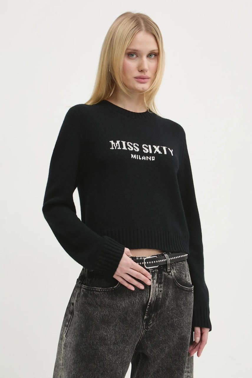 Miss Sixty pulover de lână femei, culoarea negru, 6L4RJ4360000 Miss Sixty pulover de lână femei, culoarea negru, 6L4RJ4360000