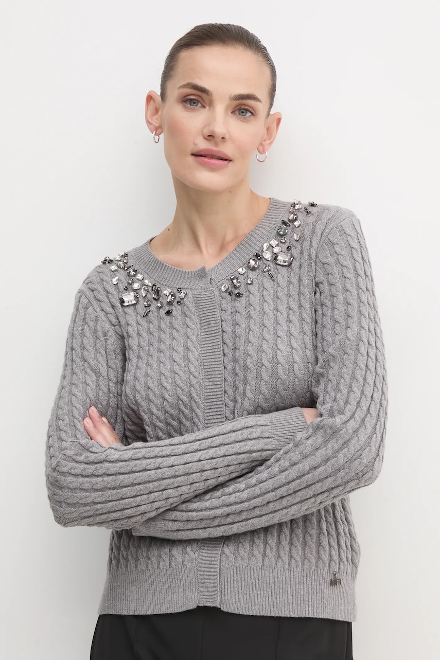 Artigli cardigan femei, culoarea gri, light, ACMA000067